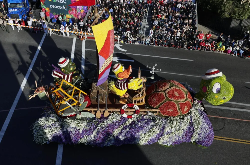 136th Rose Parade Celebrates New Year's Day in Pasadena with Vibrant Displays