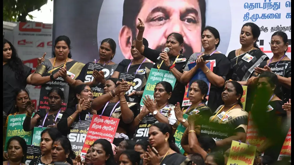 AIADMK Women Protest Against Violence Toward Women and Rising Assault Cases