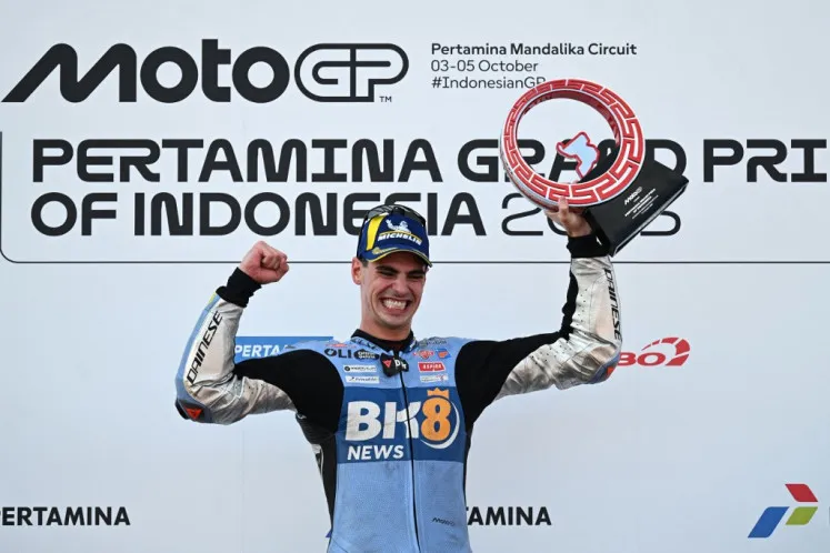 Aldeguer clinches first MotoGP win in Indonesia as Marquez-Bezzecchi crash upends race