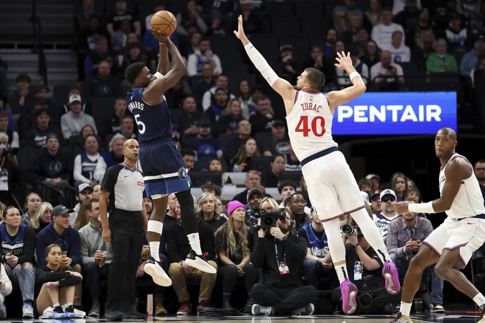 Anthony Edwards shines with 37 points, Timberwolves edge Clippers 108-106