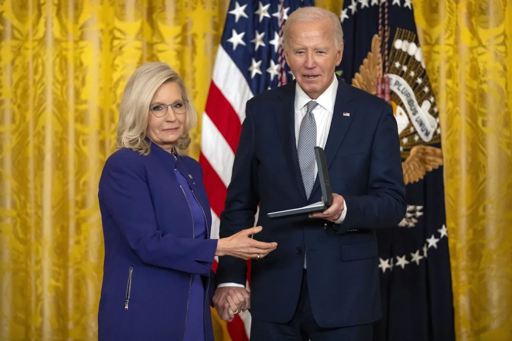 Biden Awards Liz Cheney the Presidential Citizens Medal, Drawing Standing Ovation