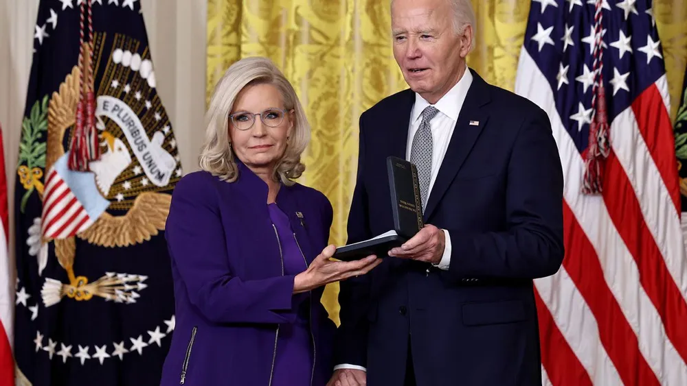 Biden's Award to Liz Cheney Sparks Outrage Among MAGA Republicans