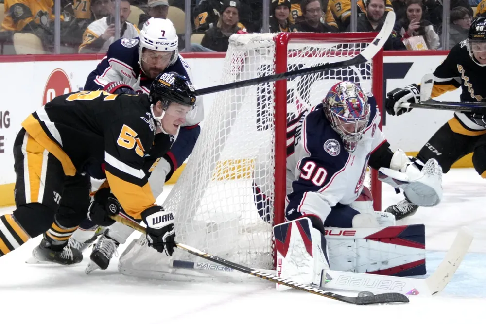 Blue Jackets overtake Penguins in shootout, claiming a 4-3 victory