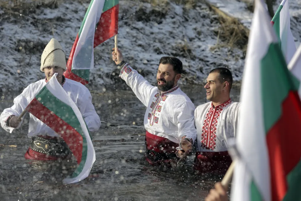 Bulgarians Honor Epiphany with Traditional Icy River Plunge