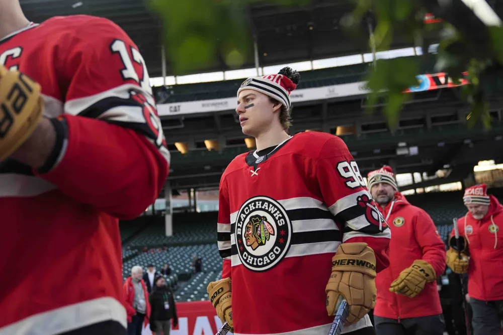 Connor Bedard Highlights NHL Winter Classic as Blackhawks Face Blues at Wrigley Field