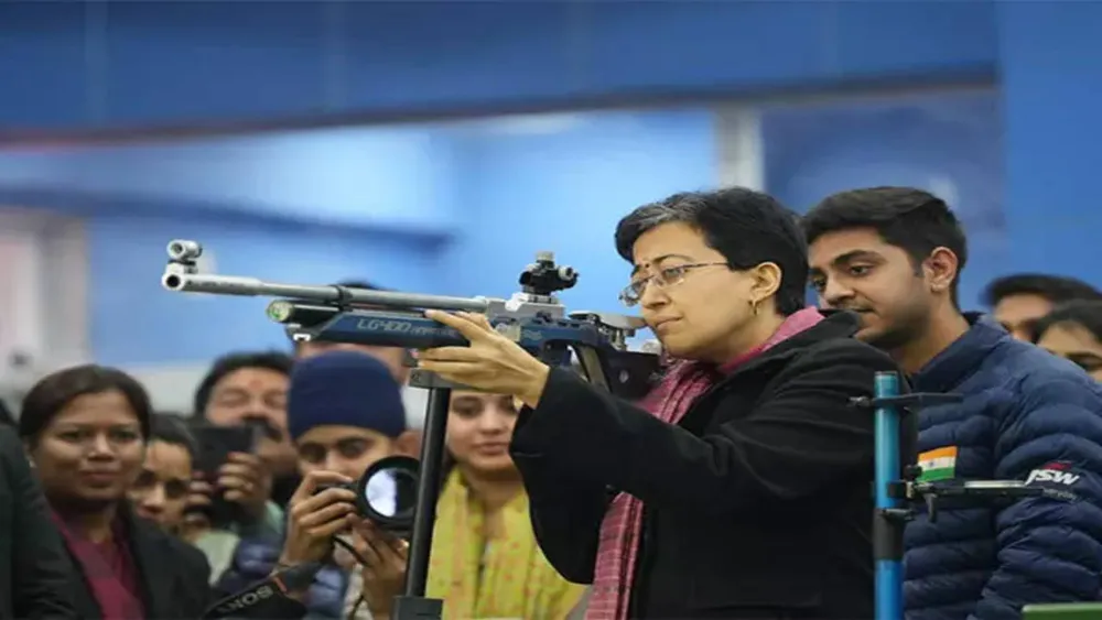 Delhi CM Atishi Opens Olympic-Level Shooting Range in Kalkaji, Showcases Education Transformation