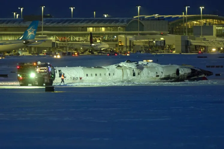 Delta Air Lines Flight 4819 Flips on Landing at Toronto Airport, Injuring 21 Passengers