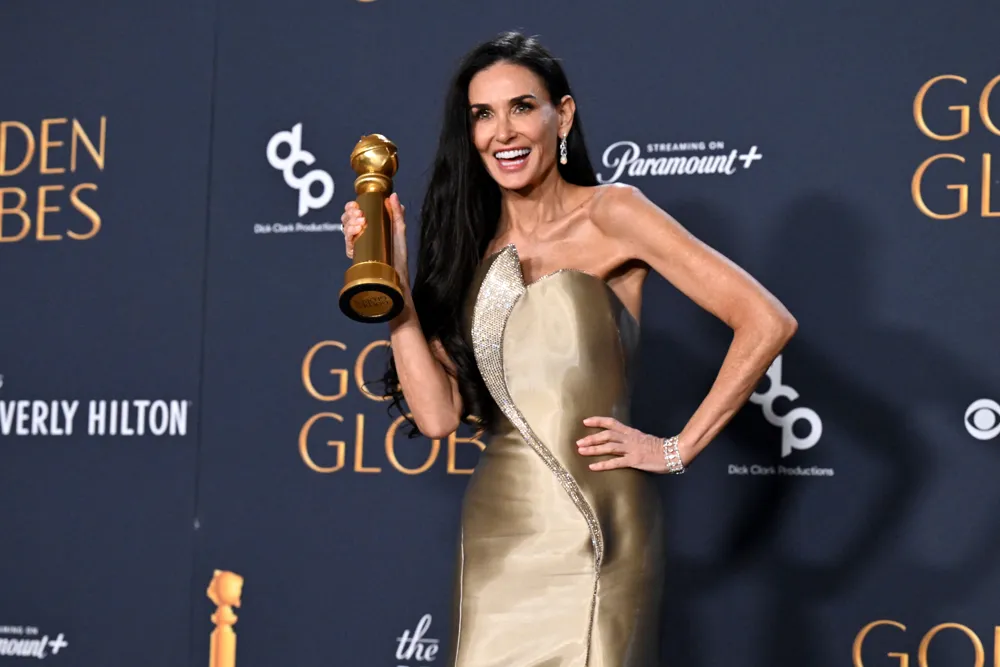 Demi Moore Wins First Major Acting Award at Golden Globes for The Substance