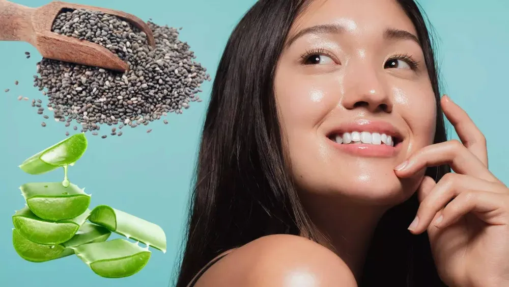 DIY chia seeds and aloe vera face mask for achieving Korean glass skin