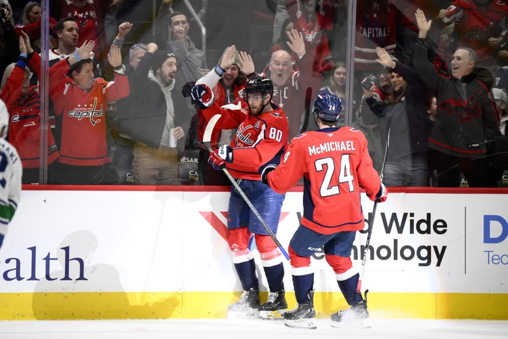 Dubois leads Capitals to overtime victory over Canucks with two goals