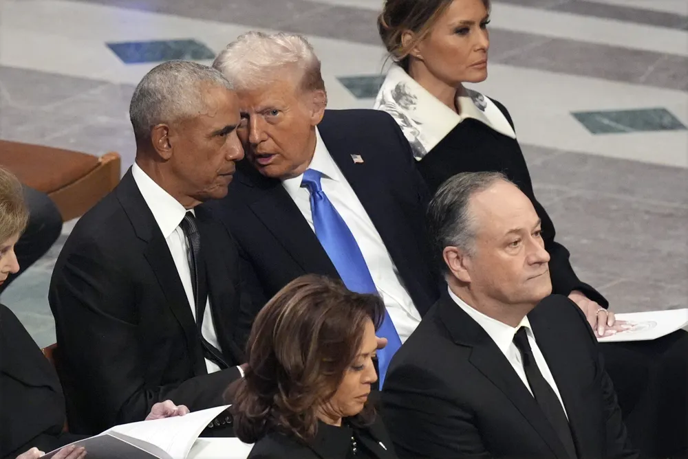 Dynamics of Trump, Obama, and Harris Highlighted at Carter Funeral