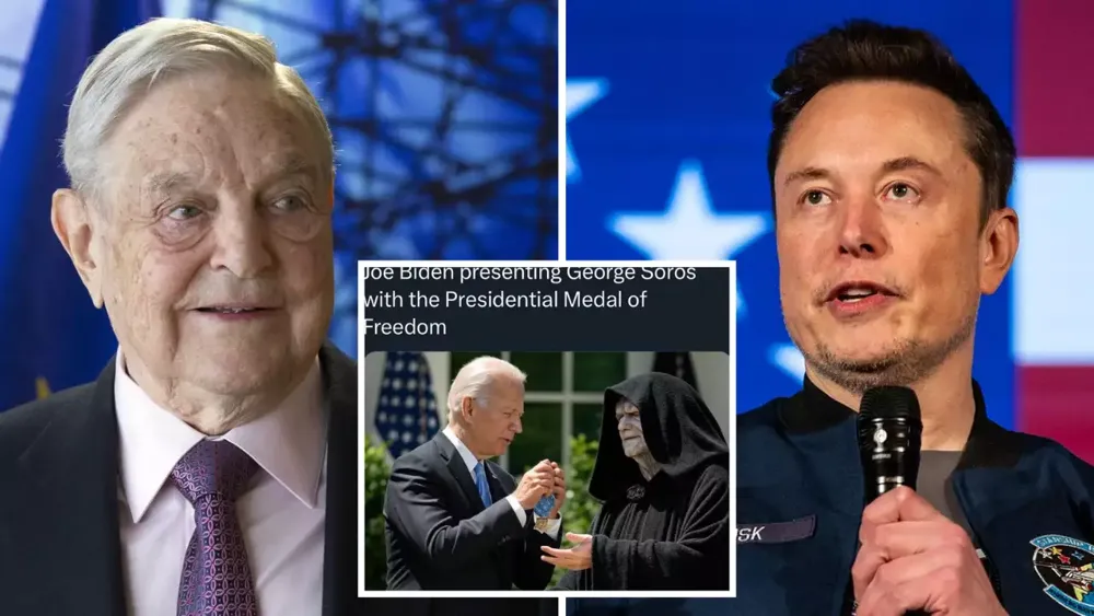 Elon Musk likens George Soros to Star Wars' Darth Sidious amidst Medal of Freedom controversy