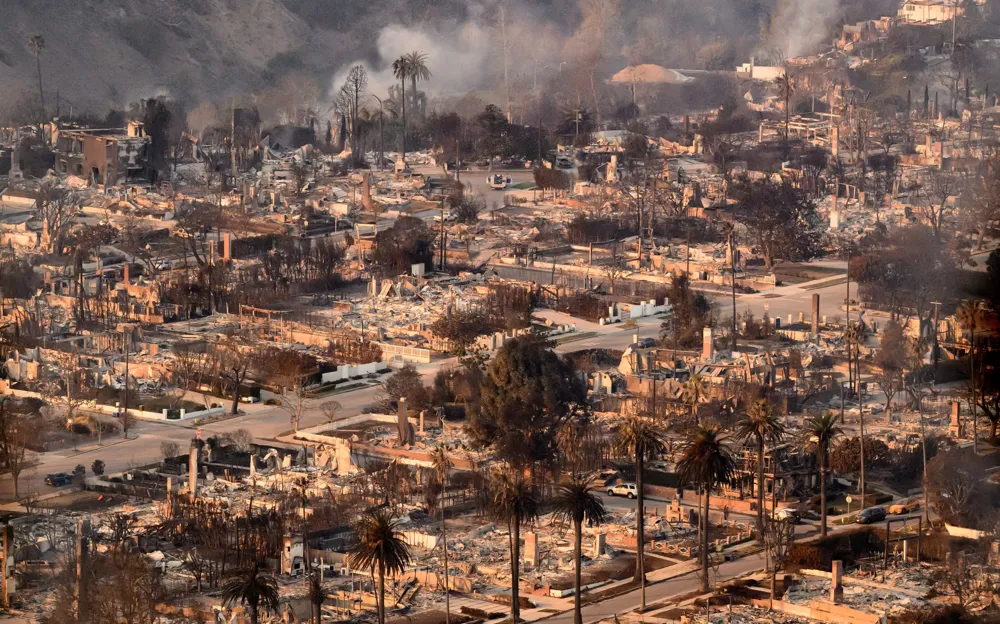 Firefighters Make Progress Against LA Wildfires Despite Risk from High Winds