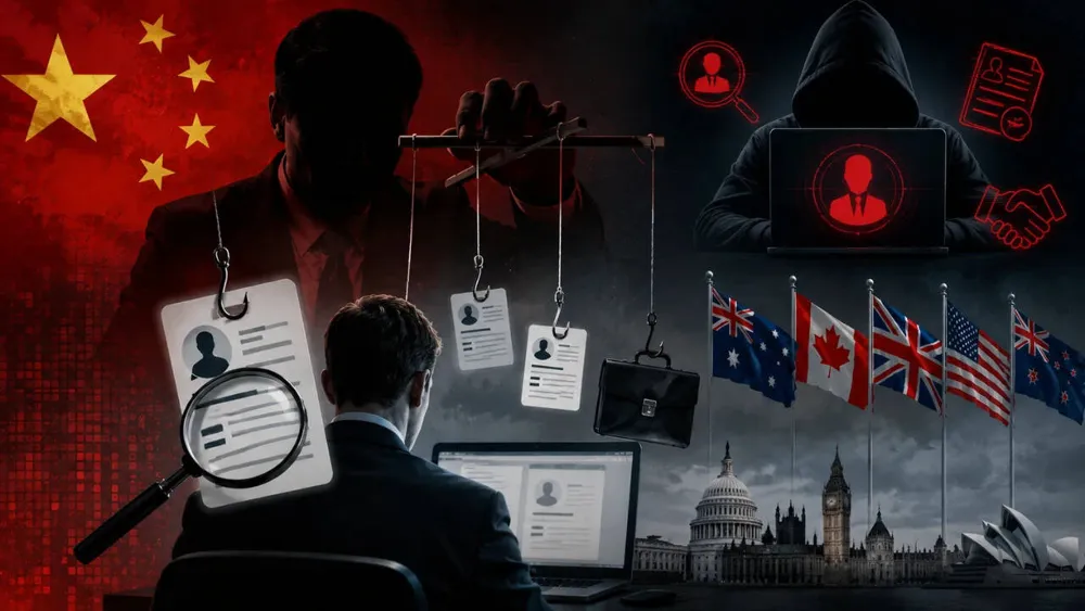 Five Eyes Alliance Warns of Chinese Spies Targeting Officials via Job Recruitment