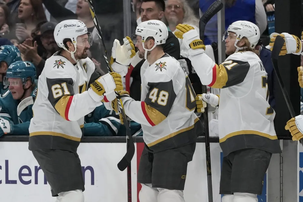 Golden Knights Win Against Sharks 4-2, Marking Third Consecutive Victory