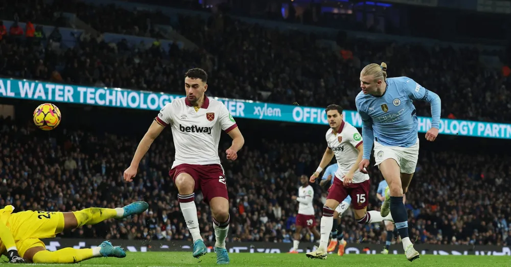 Haaland's Two Goals Propel Manchester City to 4-1 Victory Over West Ham