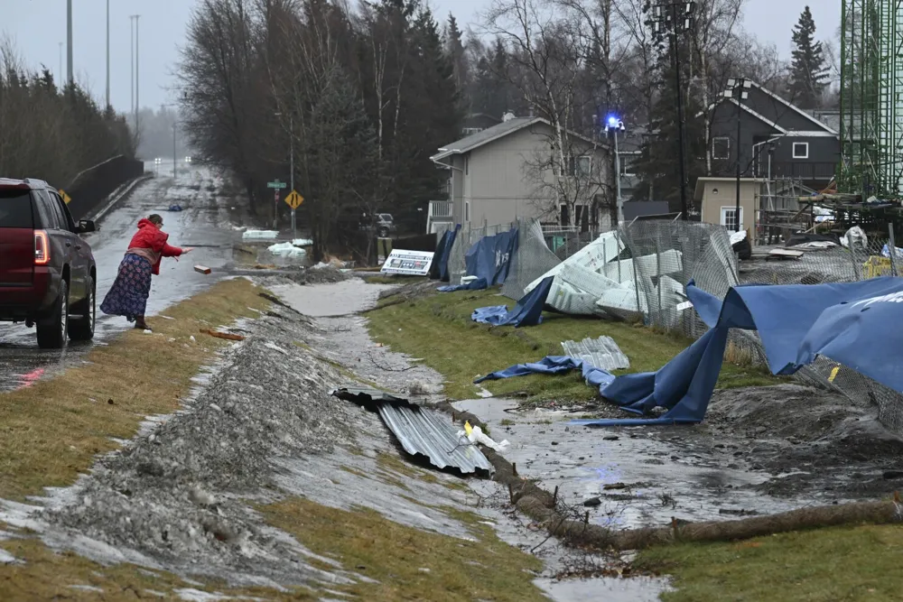 Hurricane-Force Winds Cause Severe Damage and Power Outages in Anchorage, Alaska