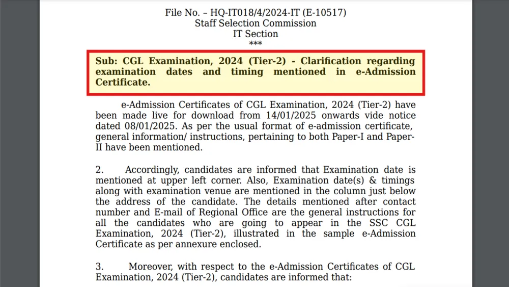 Important Updates on SSC CGL Tier 2 Exam 2024: Admit Cards Released and Key Instructions for Candidates