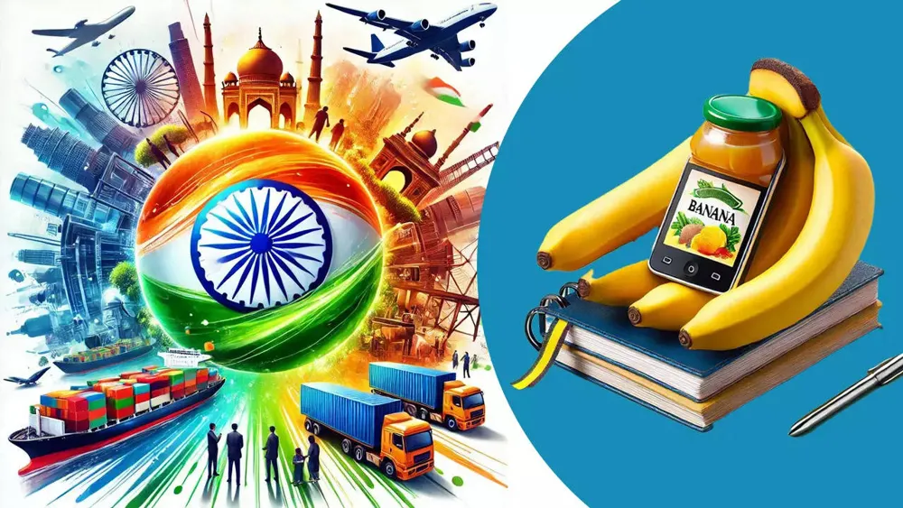 India's export growth soars with bananas, ghee, and stationery thriving in new markets