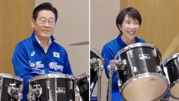 Japan and South Korea leaders bond over K-pop drumming session post-summit