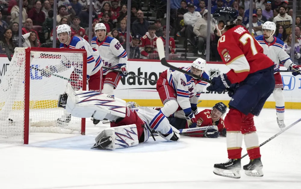 Jesper Boqvist's two goals lead Panthers to 5-3 victory over Rangers