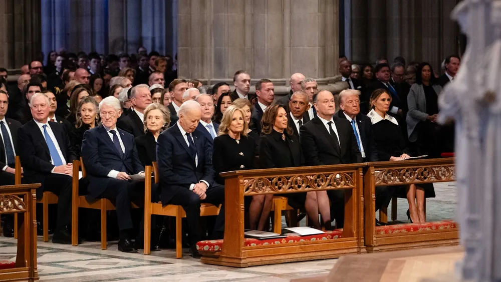 Kamala Harris' Photo from Jimmy Carter's Funeral Sparks Controversy Over Trump's Absence