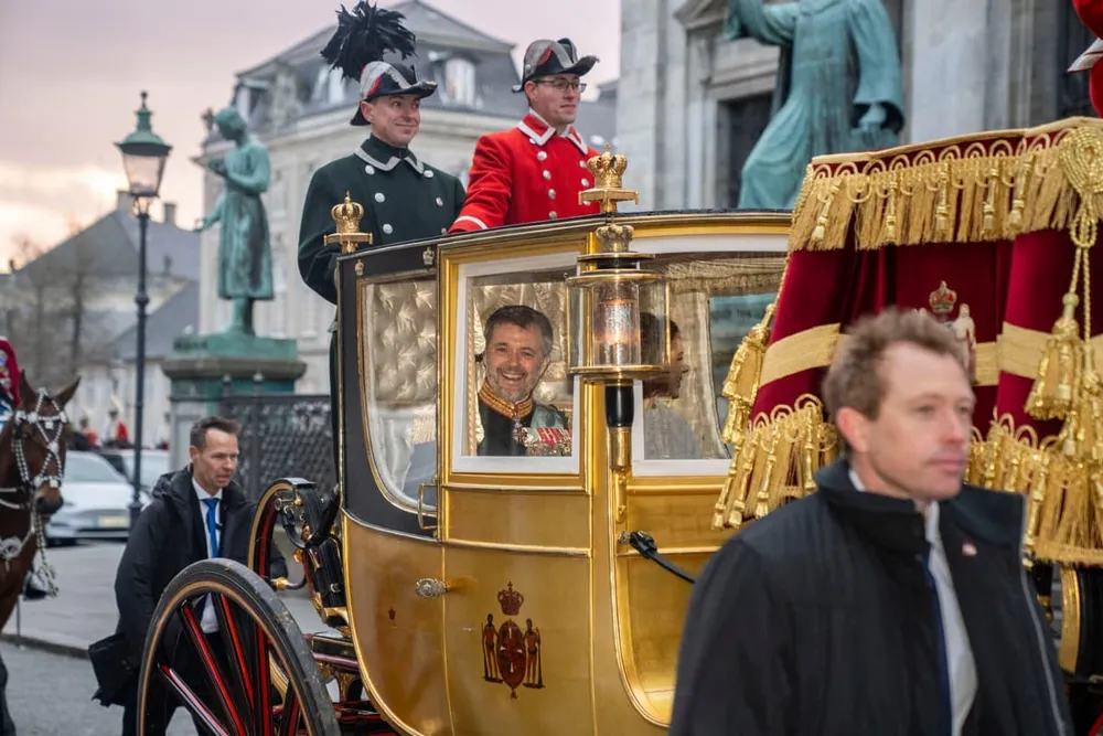 King Frederik and Queen Mary Make Annual Golden Carriage Journey in Copenhagen