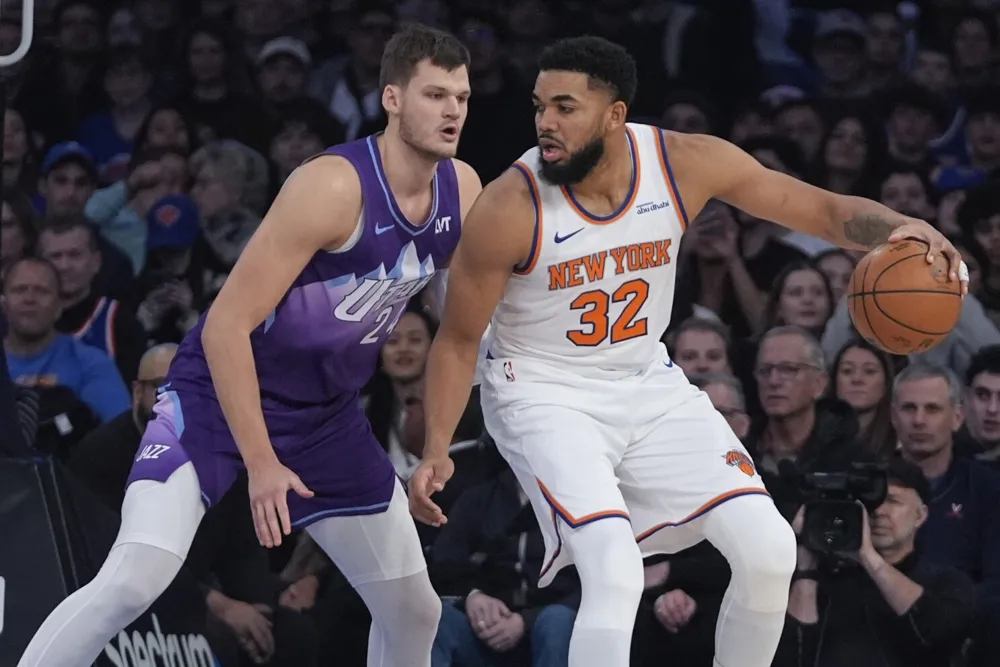 Knicks secure ninth consecutive victory, overcoming Jazz 119-103 without Brunson