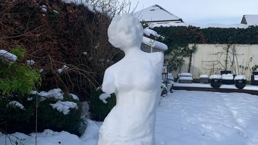 Leeds Teenager Crafts Stunning Snow Sculpture of Venus de Milo