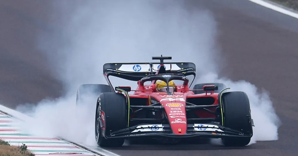 Lewis Hamilton Crashes 2023 Ferrari During Pre-Season Testing in Barcelona