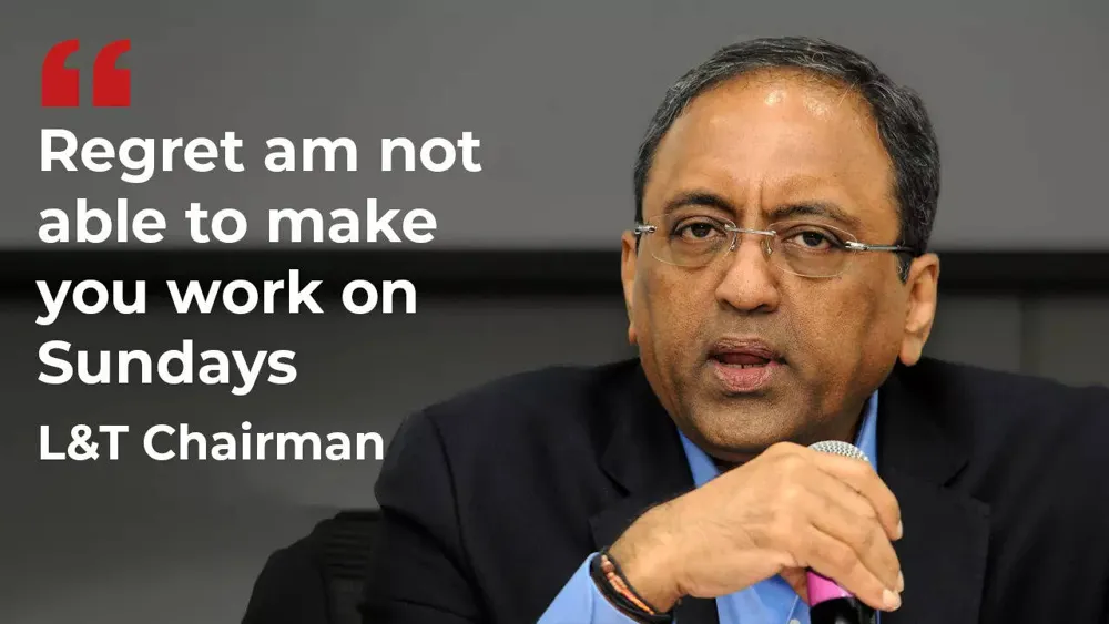 L&T Chairman Advocates Longer Work Hours Following Murthy's 70-Hour Week Call