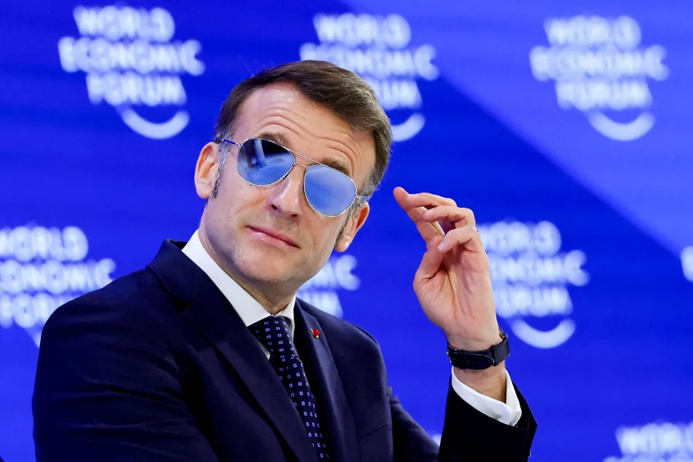 Macron's Aviator Sunglasses Steal the Show at Davos, Sparking Internet Buzz