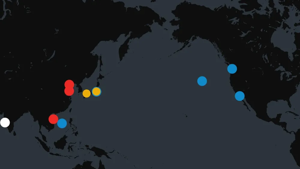 Map Reveals Current Positions of US and Chinese Aircraft Carriers in the Pacific