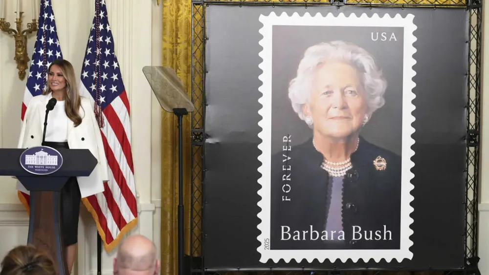 Melania Trump Unveils Stamp Honoring Barbara Bush Amid Absences of Key Family Members