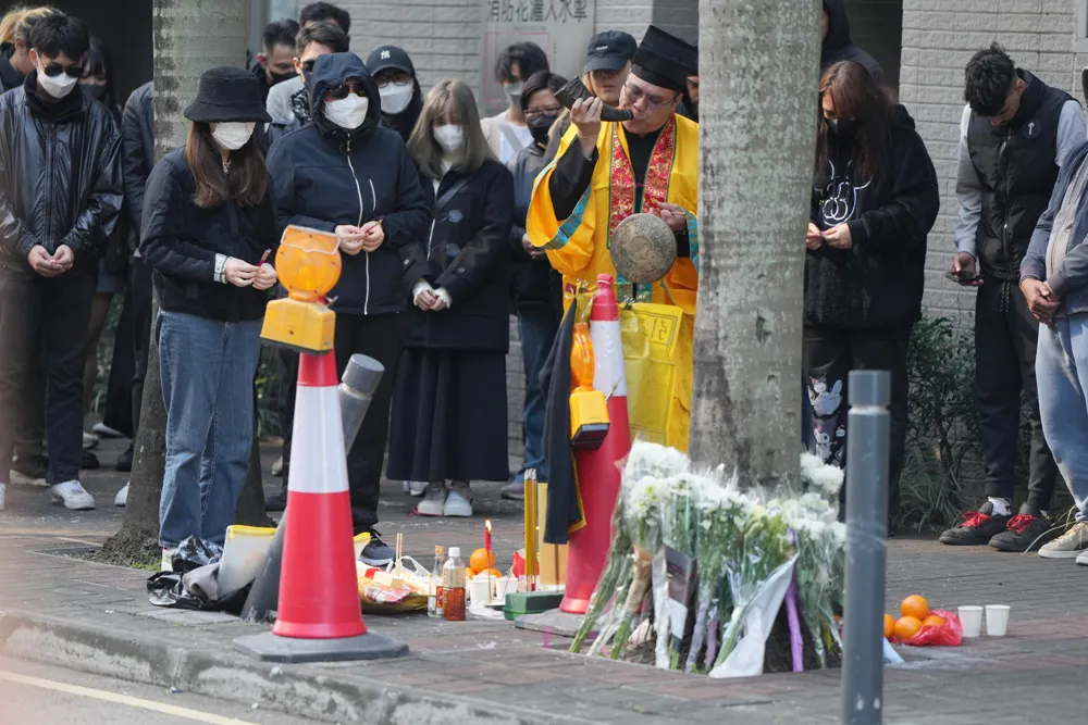 Memorial Service for Motorcyclist Killed in Controversial Police Incident in Hong Kong