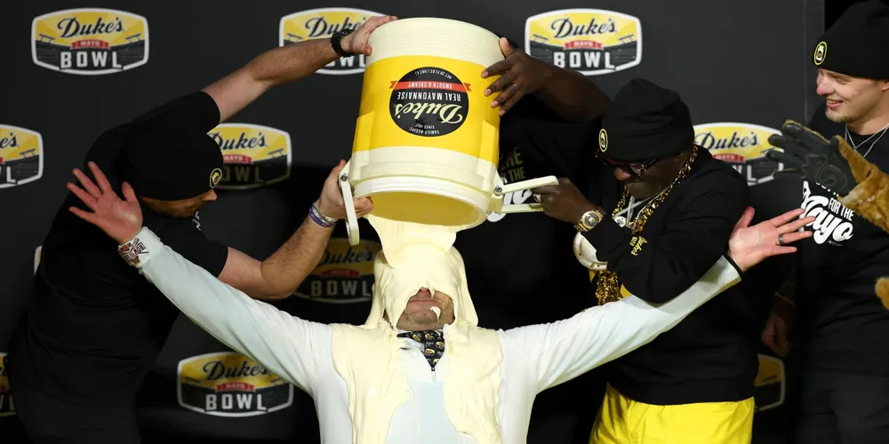 Minnesota coach P.J. Fleck celebrated with mayo bath after Mayo Bowl victory