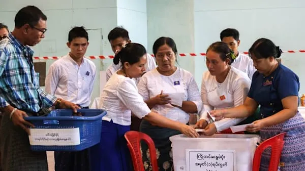 Myanmar military-backed party dominates initial election phase