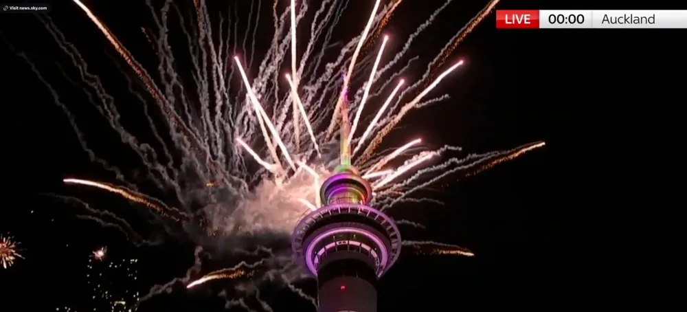 New Zealand Celebrates New Year First in Pacific with Spectacular Fireworks