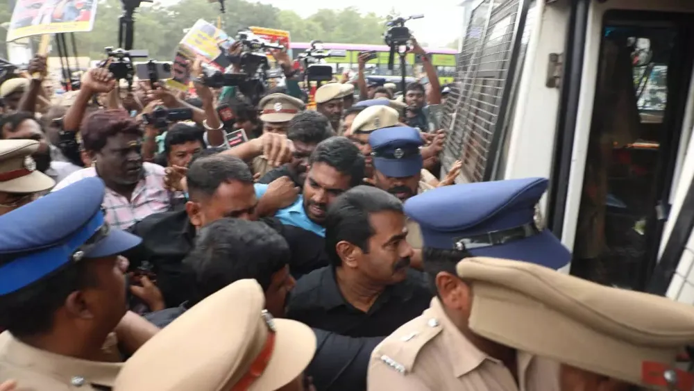 NTK Leader Seeman Detained During Protest Against DMK Government in Chennai