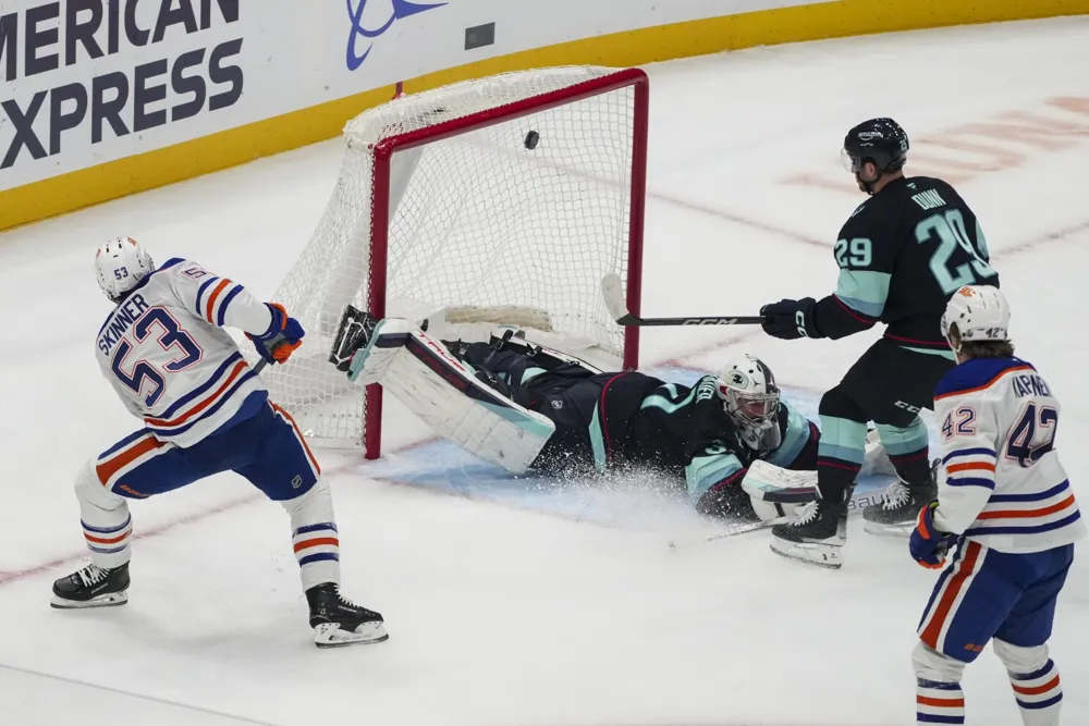 Oilers secure 4-2 victory over Kraken for third consecutive win