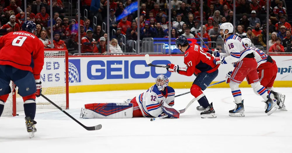 Ovechkin scores 872nd goal in Capitals' commanding 7-4 victory over Rangers