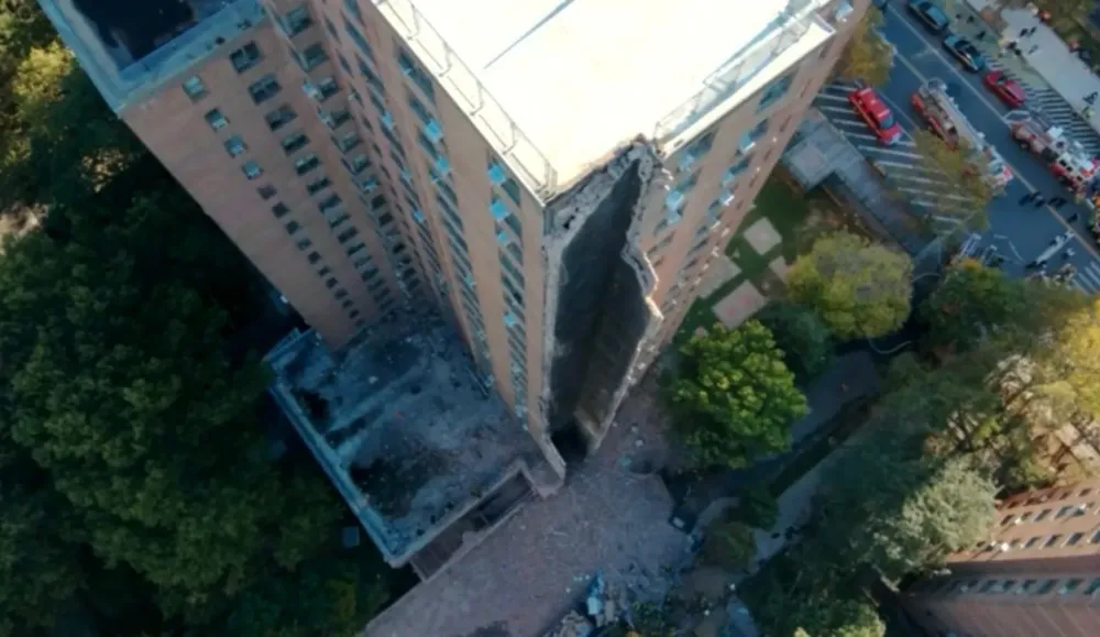 Partial Collapse of Bronx High-Rise Linked to Possible Gas Explosion
