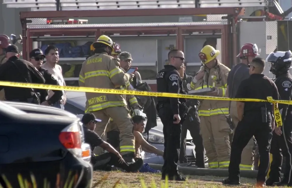 Plane crash in Fullerton warehouse leaves two dead, 18 injured amidst chaotic scene