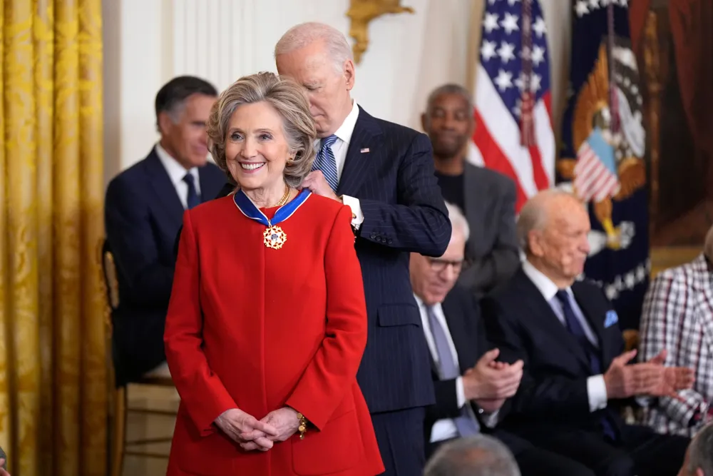 President Biden Awards Presidential Medal of Freedom to Hillary Clinton, George Soros, and Denzel Washington