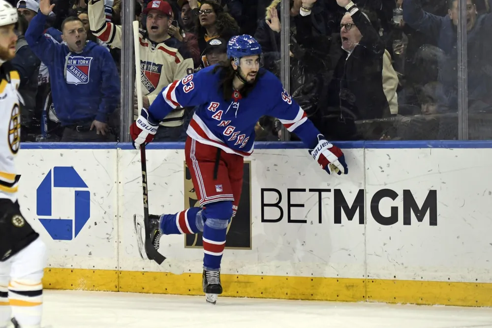 Rangers End Losing Streak with 2-1 Victory Over Bruins