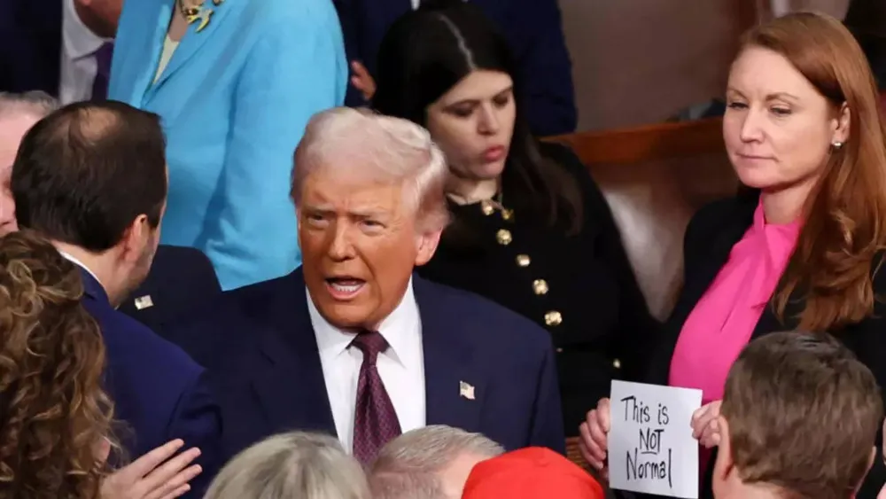 Rep. Melanie Stansbury’s “This is Not Normal” Sign Sparks Viral Protest During Trump’s Speech