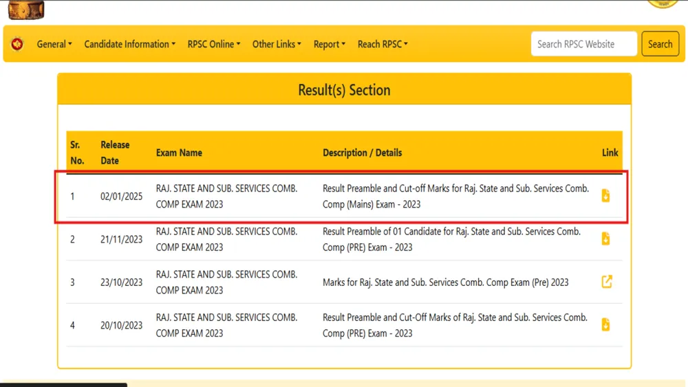 RPSC RAS Mains 2023 Results Now Available Online; Direct Access for Candidates