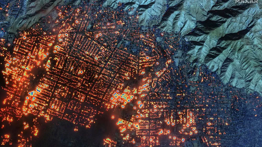 Satellite Images Reveal Extensive Damage from Los Angeles Wildfires