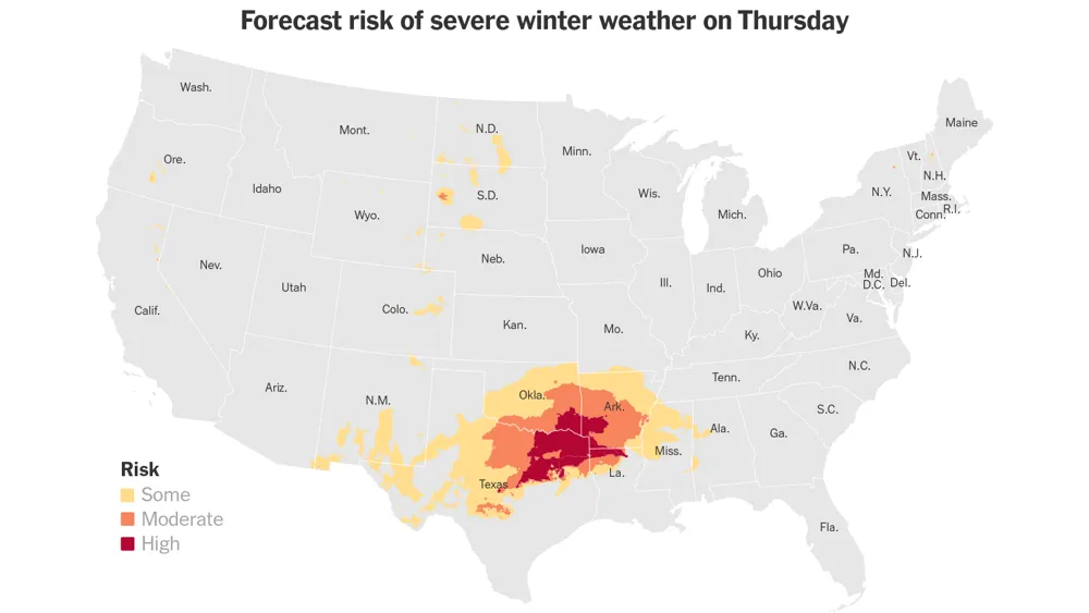 Severe Snow and Ice Expected in Southern U.S. This Week