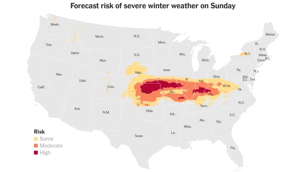 Severe Winter Storm Hits the U.S. with Ice and Snow, Disrupting Travel